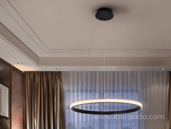 Lampara Ring 1 Aro Negro (61x61)