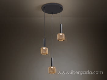 Lampara Sincro Negro/Oro 3L  (31x31)