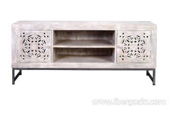 Mueble TV Bakara Madera/Metal 2 Puertas 1 Estante (130x40x55)